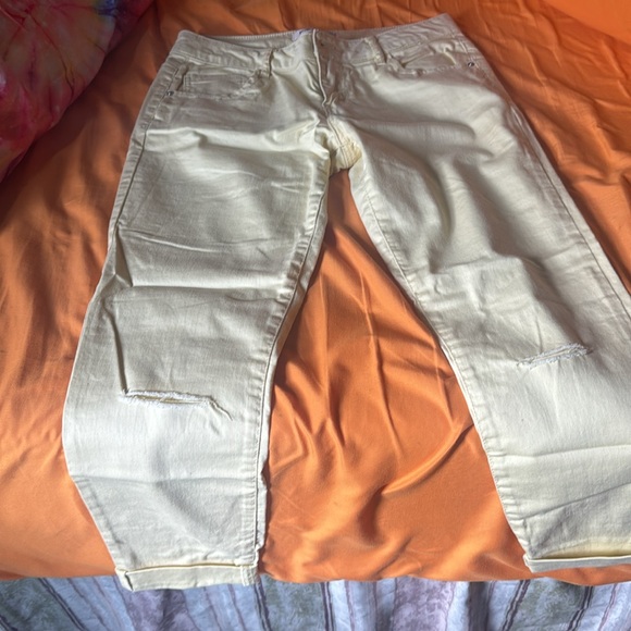 JOLT Ankle Jeans Capri Jeans Distressed Yellow - Picture 2 of 4